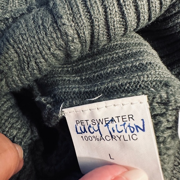 Blueberry Sage Green Knit Sweater for Dogs - Large - Picture 6 of 6